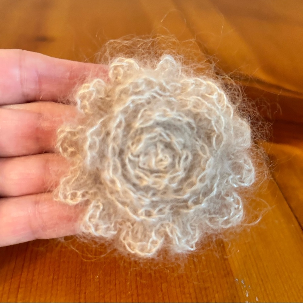 Hand Crocheted flower broche